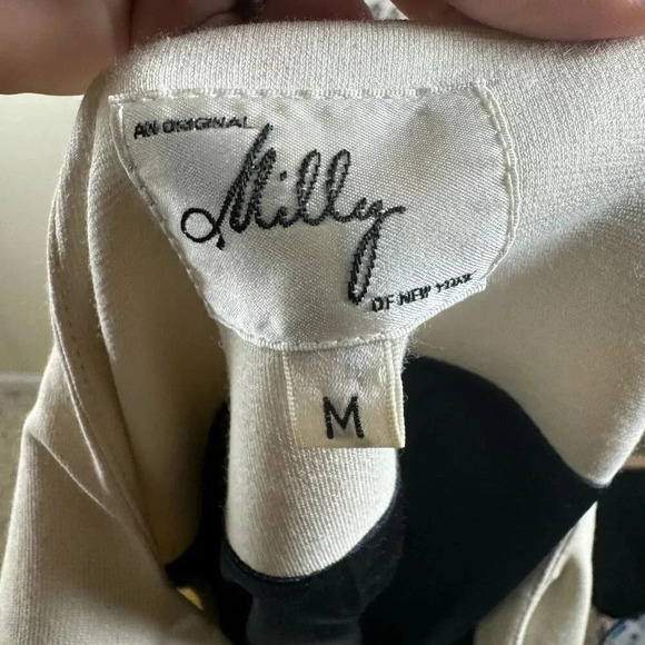 Milly Of New York Womens Mini Dress Nvy Blue/White Long Sleeve Color Block Sz M - Picture 6 of 8